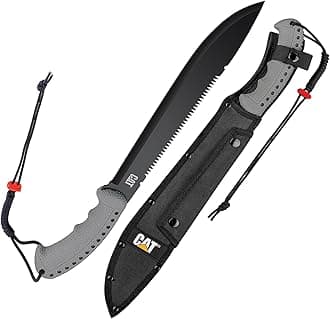 Latin 21-Inch Machete with Shoulder Strap Sheath, Blade Knife with Ergonomic Comfort Tool Handle, Cut, Chop, Clear Brush, Garden, Outdoors, Camping - 980409ECT Black