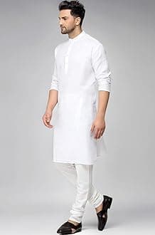 Multi Colored Cotton Plain Men's Ethnic Kurta Only
