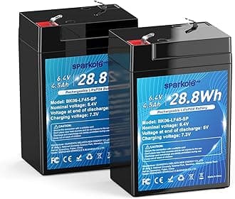 6V 4.5Ah LiFePO4 Battery 2 Pack, Intelligent BMS Rechargeable Lithium Iron Phosphate Battery for Ride On Toys/Deer Feeder/Emergency Lighting/Solar Systems//Electronic Scales, 2000 Times Deep Cycles