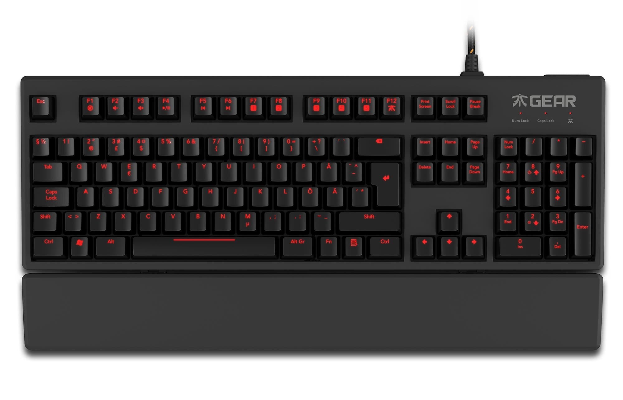 Fnatic Gear Rush LED Backlit Mechanical Pro Gaming Keyboard with Red MX Cherry Switches, FR Layout