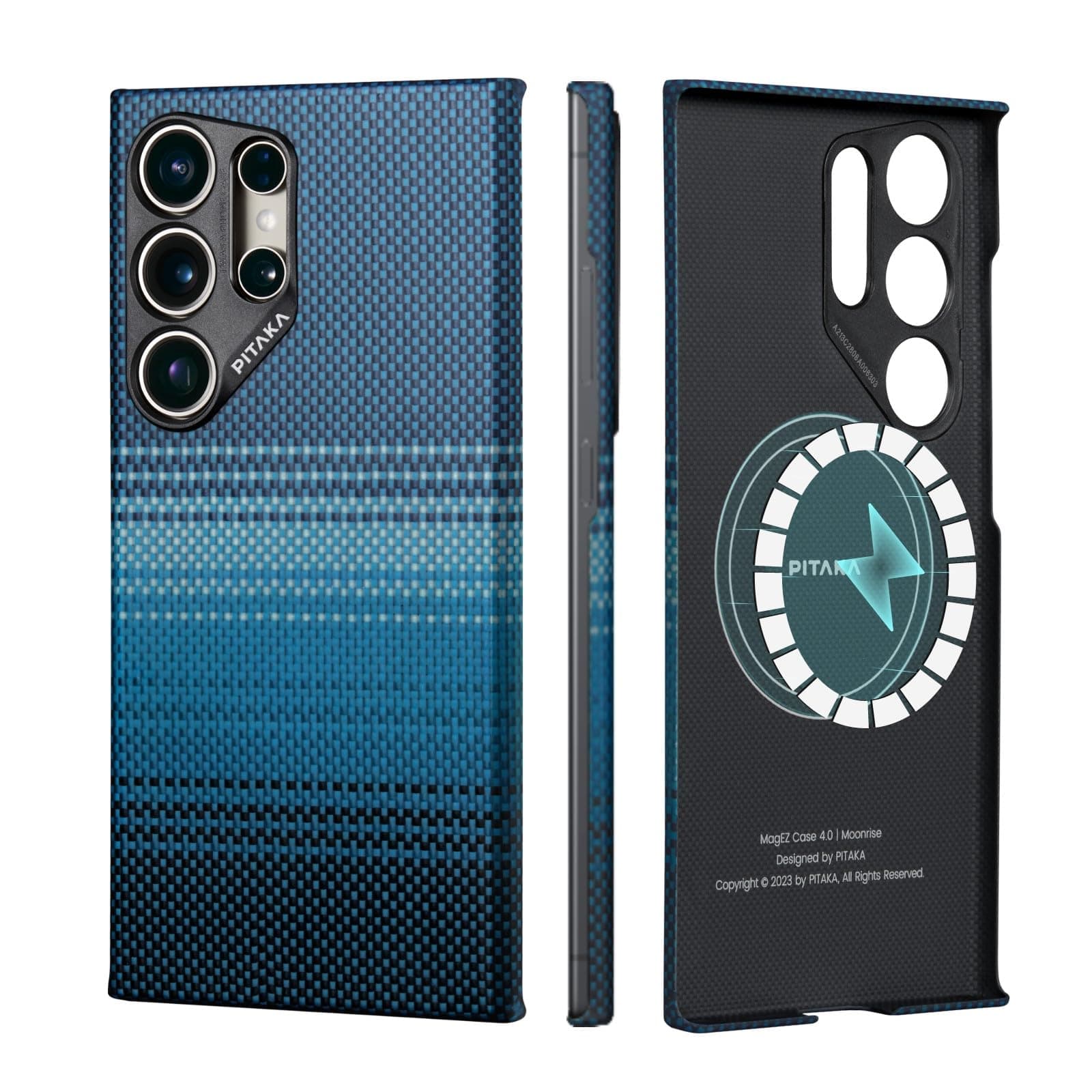 PITAKA for S24 Ultra Case, 6.8 Inch, Compatible with Magnetic, Slim & Light Samsung Galaxy S24 Ultra Case, 1500D Aramid Fiber Made [MagEZ Case 4] (Moonrise)