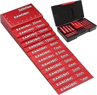 Metric Setup Blocks Height Gauge Set, 15pcs Precision Aluminum Setup Bars Guage Block Set for Router and Table Saw Accessories Woodworking Set Up, Bars Include Laser Engraved Size Markings