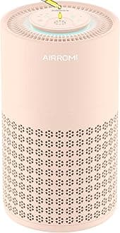 AIRROMI Air Purifier for Bedroom with HEPA 3-in-1 Filter, Pet Air Purifier for Home Cat Pee Smell, Covers Upto 990 Ft², Quiet 360°intake Air Cleaner for pet hair,allergies,Dust,Smoke A2001 Orange