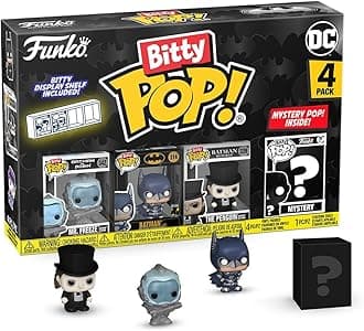 Funko Bitty Pop! Batman 85th - Freeze 4PK and A Surprise Mystery Mini Figure - 0.9 Inch (2.2 Cm) - DC Comics Collectable - Stackable Display Shelf Included - Gift Idea - Party Bags Stocking