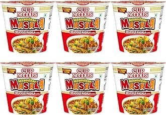Nissin Cup Noodles Mini Mazedaar Masala | Delicious Indian Masala Flavor | Easy Snack for Anytime Hunger | With Extra veggies more fun | 45g (Pack of 6)