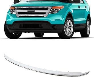 KUAFU Front Upper Grill Trim Compatible with 2011-2015 Ford Explorer Replacement for BB5Z-8200-AA FO1217105 Grille Molding Strip Plastic(ABS) Chrome