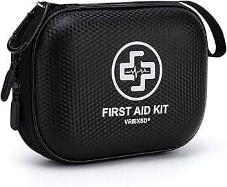 Mini First Aid Kit - 150 Piece Small Waterproof Hard Shell Medical Kit for Ho...