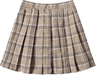 WDIRARA Pleated Skirts for Women Y2k Mini Skirt High Waist A-Line Uniform Skorts Plaid Cheer Skort