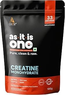 Asitis Nutrition Creatine Monohydrate USA Labdoor Certified for Accuracy & Purity Pre-Workout Improves Muscle Mass & Recovery and Reduces Muscle Fatigue No Flavors Added , 250 grams