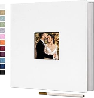 Vienrose Large Photo Album Self Adhesive for 4x6 8x10 Pictures Scrapbook Album DIY 40 Blank Pages with A Metallic Pen
