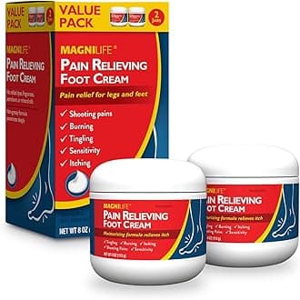 Pain Relieving Foot Cream, 2 x 4 oz Jars, Soothing Relief for Soreness, Pain, Burning, Tingling, Itching or Sensitivity in Feet & Legs, Moisturizing & Hydrating Foot Cream, No Petroleum