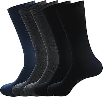 Men's Dress Socks 5 Pairs Mens Cotton Calf Business Formal Socks Soft Breathable Athletic Long Crew Casual Socks