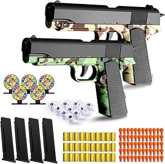 Soft Bullet Gun Toy - Automatic Pull Back Action Semi-Automatic Handgun with Shell Ejection and Auto Rebound, Gun Toy for Teen Boys, Suitable for 3 4 5 6 7 8 Years Old boys And Girls Toys