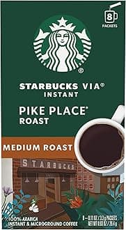 Instant Medium Roast and Microground Coffee (Pike Place Roast) 8 – 3.3g Packets