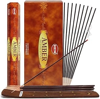 Amber Incense Sticks and Incense Stick Holder Bundle Insence Insense Hem Incense Sticks