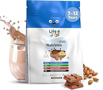 Little Joys Chocolate Nutrimix 7+ (700g) | 7-12 Years | Naturally Sweetened with Dates & Jaggery | With 23 Essential Vitamins & Minerals | 9g Protein per Serving | Supports Overall Health & Development | With Ragi, Bajra, Almonds & Oats | Chocolate Flavour Nutrition Drink Powder