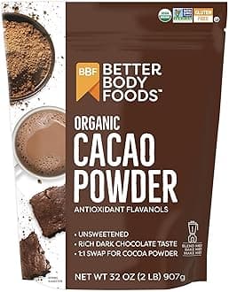 Organic Cacao Powder, Unsweetened, Rich Chocolate Flavor, Non-GMO, Gluten-Free, 32 Ounce, 2 lb bag