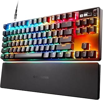 SteelSeries New SteelSeries Apex Pro TKL 2023 Ed.- World's Fastest Mechanical Gaming Keyboard - Adjustable Actuation - Esports Tenkeyless - OLED Screen - RGB - PBT Keycaps - USB-C,Black