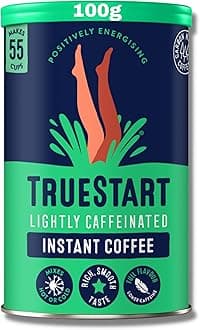 TrueStart Barista Grade Lightly Caffeinated Instant Coffee (1 Pack x 100g) Mycotoxin-Free Coffee & Rich in Antioxidants, Premium Freeze-Dried, 100% Full Flavour, Smooth Intense Roast