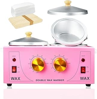 Double Wax Warmer Electric Wax Warmer Professional Machine for Hair Removal, Wax Heater for Paraffin Facial Skin Body Spa Salon Equipment with 100 Waxing Cloth And 50 Removal Wooden Craft Sticks