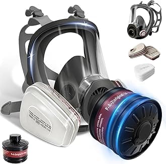 Gas Mask Survival Nuclear and Chemical, Respirator with Filters for Asbestos, Fume, Resin, Painting and Dust
