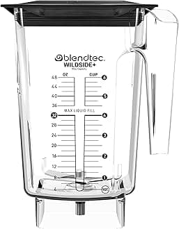 90 oz WildSide Jar, Commercial Grade - Five-Sided Replacement Blender Jar - Compatible with Blendtec Blenders - 36 oz Blending Capacity - Clear