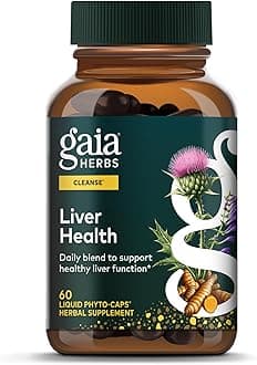 Gaia Herbs Liver Health - Supplement with Milk Thistle, Turmeric Root, Schisandra & Licorice Root for Liver & Cleanse Support* - 60 Vegan Liquid Phyto-Caps (60 Servings)