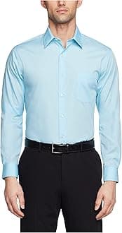Van Heusen Mens Poplin Regular Fit Solid Point Collar Dress Shirt (pack of 1)