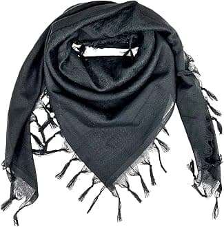 Syeeds Boutique Arab Head Scarf Keffiyeh Shemagh Comfortable Tactical Shawl Woven Printed Palestine Head Neck Wrap 43x43-Inch