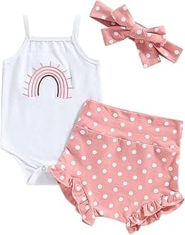 Thorn Tree Newborn Baby Girls Clothes Cotton Suit Cute Baby Kid Infant Romper Play Wear Summer Rainbow Outfits