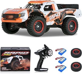 GoolRC 1:14 Scale Brushless RC Trucks, 2.4G 4WD High Speed 70 KMH Fast RC Cars, All Terrain Electric Off-Road Remote Control Truck with 3 Batteries, Hobby RC Car Gifts for Adults