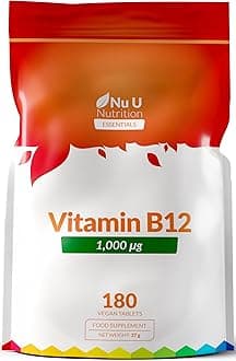 Vitamin B12 Tablets High Strength 1000μg - 180 Vegan Tablets - VIT B12 Methylcobalamin - 6 Month Supply - Made in the UK