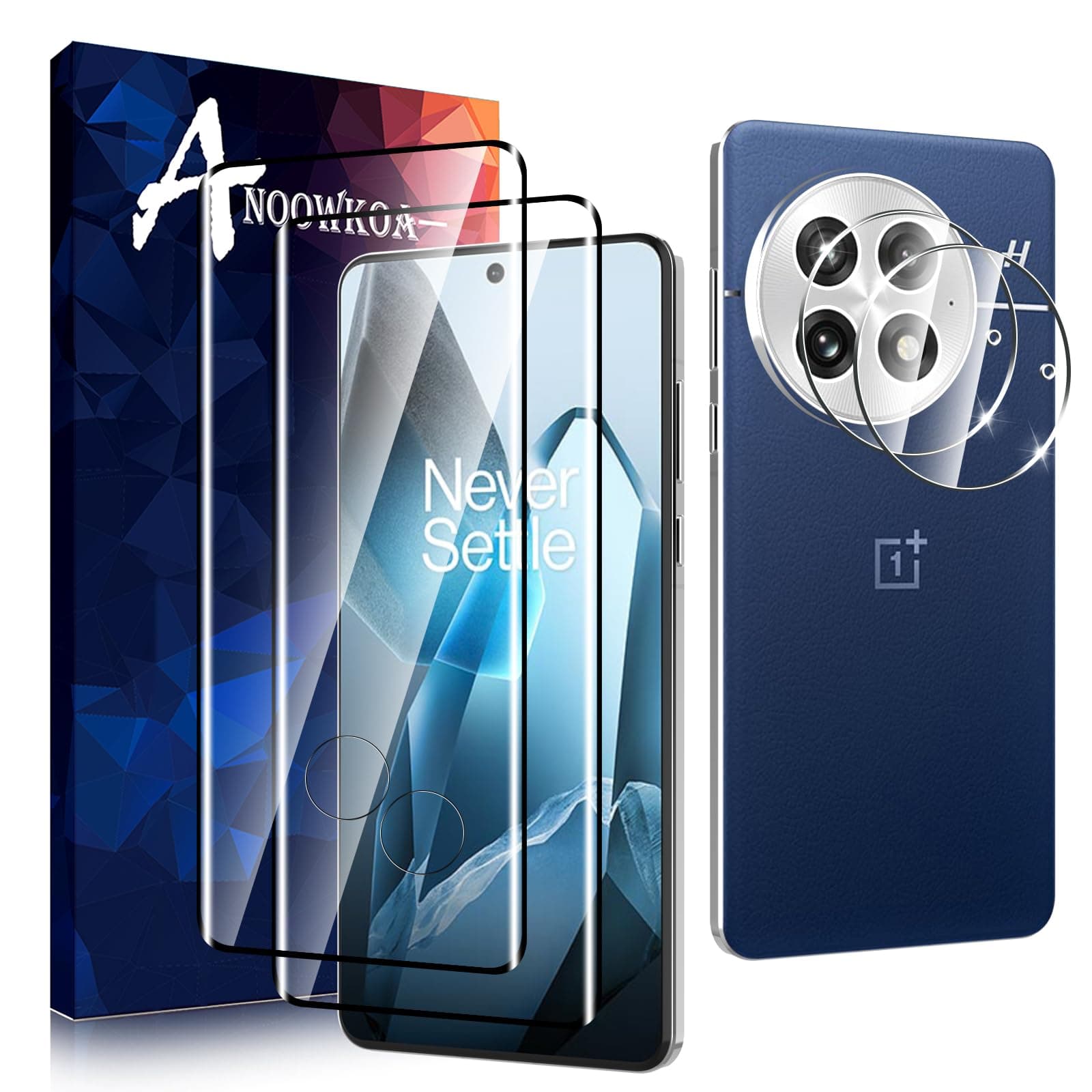 Anoowkoa 2+2 Pack for OnePlus 13 5G Screen Protectors and Camera Lens Protectors Guard Tempered Glass Film, Anti Fingerprints Protective FilmClimatePartner certified
