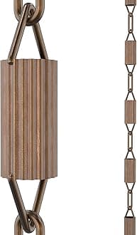 Rain Chains Direct - Manicotti Rain Chain - 8.5 FT - Pure Solid Copper - Premium Rain Chains for Gutters