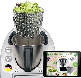MixFino® salad spinner V2 TM6 TM5 for Thermomix accessories - Lastly for dry salad TM5 accessories with your Thermomix TM6 accessories - Thermomix TM6 accessories - Quality made in Germany (TM5 TM6)