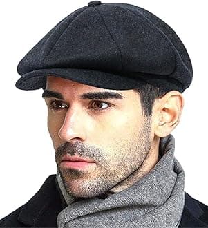 PanPacSightFashion Men’s Classic Newsboy Gatsby Hat Blend Wool Vintage Flat Ivy Cabbie Cap Boyfriend Gifts(Medium/Large/X-Large)