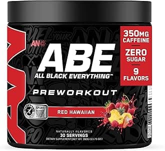 All Black Everything Pre-Workout Powder | Preworkout Energy Drink Mix | 350mg Caffeine | Beta Alanine & Citrulline | Energy Supplement for Men & Women | Red Hawaiian | 30 Servings