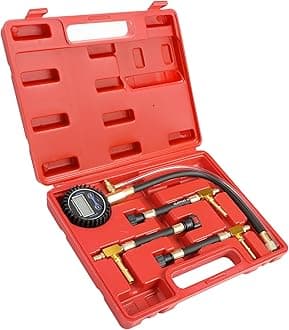 BETOOLL Digital Fuel Pressure Tester Kit - Fuel Pressure Gauge 0-300 PSI with 9.49,7.89,6.30 Fuel Line Fittings Automotive Test Tool Kit