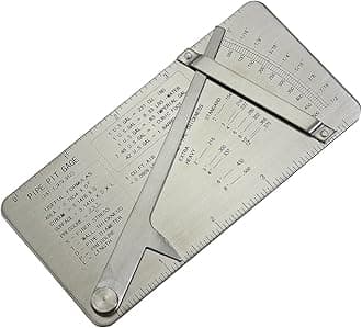 RIVERWELD Pipe Pit Welding Gauge Gage Test Ulnar Welder Inspection, Silver