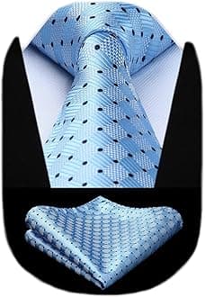 Mens Ties Plaid Tie and Pocket Square Set Classic Woven Formal Checkered Neckties & Handkerchief Wedding Party