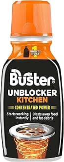Buster Kitchen Plughole Unblocker, Fast-Acting Sink Unblocker Dissolves Fat, Food & Debris, Drain Cleaner Clears Blockages in Kitchen Sink Pipes, 150g - Made in UK