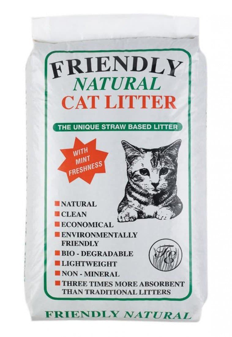 Friendly Natural Straw Based Cat Litter 20kg, clear