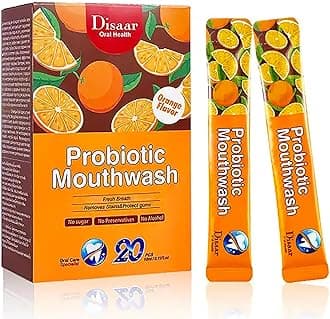 DISAAR BEAUTY Probiotic Mouthwash Removes Tooth Stains Soft Cool Mouth Feeling Protect Clean Deodorant Teeth 0.11fl.oz X 20pcs (Orange - Fresh Breath & Remove Stain & Protect Gum)