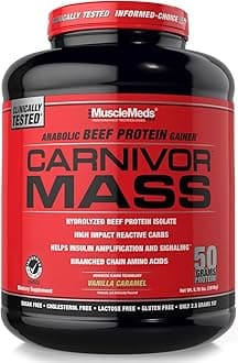 MuscleMeds Carnivor Mass Diet Supplement, Vanilla Caramel, 5.78 Pound (002658)