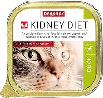 Beaphar – Kidney Diet Food for Cats 100g – Tasty Duck Flavour – Complete Dietetic Food for Cats with Chronic Renal Insufficiency – Restricted Level of Protein – Low Phosphorus Content