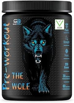 M B Muscle Builder's The Wolf Pre Workout Supplement with Creatine Monohydrate, L-Arginine, Beta-Alanine, Caffeine Anhydrous, Explosive Muscle Pump-For Men & Women [30-60 Servings, Gummy Candy, 255g]
