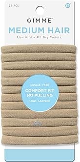 Beauty Medium Hold Hair Bands - Seamless Nylon & Spandex Ties for All Hair Types - Damage-Free, Comfort Fit Ponytail Holders - No-Crease Elastic Bands for Daily Use - 12 Pack, Blonde