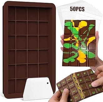 BABORUI Deep Chocolate Bar Mold, 1 Inch Chocolate Bar Mold for Dubai Chocolate Bar Pistachio, Large Silicone Chocolate Mold for Filling Knafeh Pistachio Cream