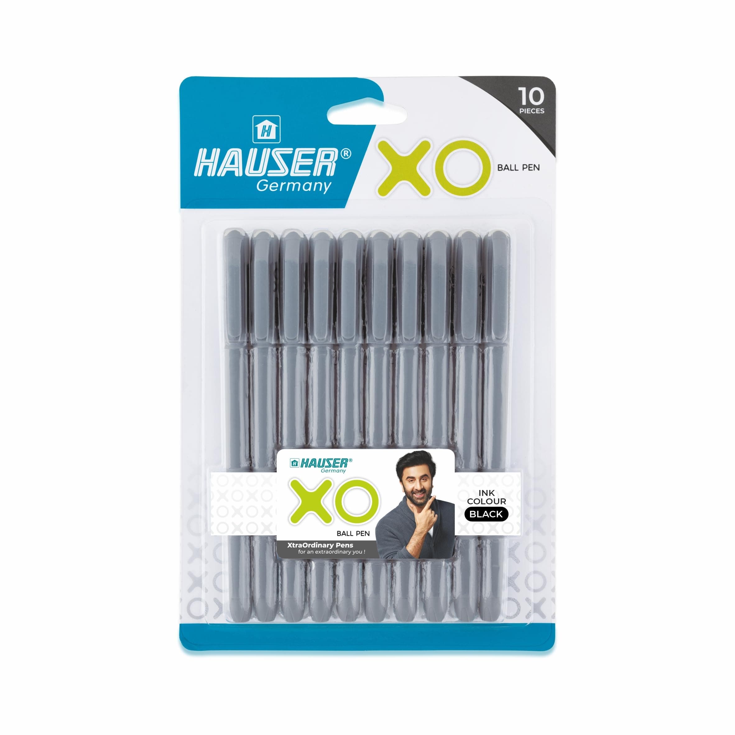 Germany Xo Ball Pen Box Pack | Tip Size 0.7 Mm | Sleek Body & Minimalistic Design | Matt Finish | Solid Body Type | Low Viscosity Ink | Ultra Durable Tip | Black Ink, Set Of 10 Pcs