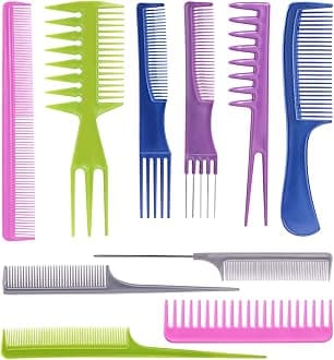 Oneleaf Hair Comb Stylists Professional Styling Comb Set Variety Pack Great for All Hair Types & Styles, Colorful